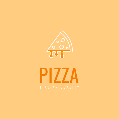 Pizzeria Ad with Savory Pizza Piece Logo 1080x1080pxデザインテンプレート