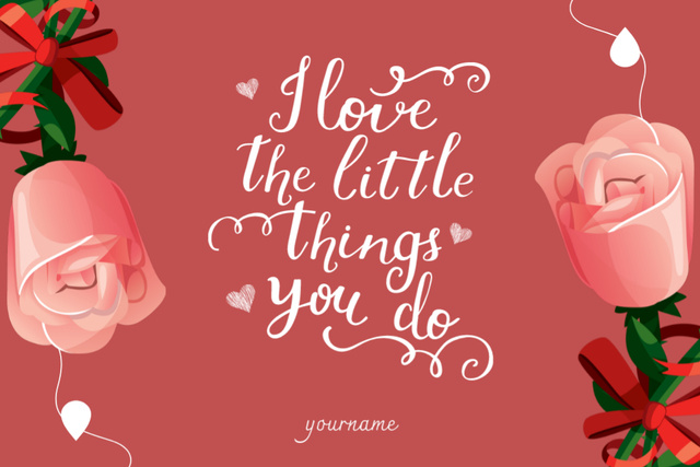 Platilla de diseño Valentine's Day Cheers With Roses Postcard 4x6in