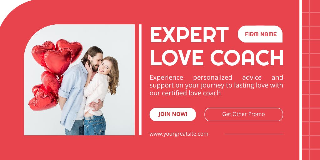 Designvorlage Personalized Coach on Love and Relationship für Twitter