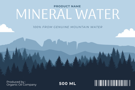 Hakiki Dağ Maden Suyu Label Tasarım Şablonu
