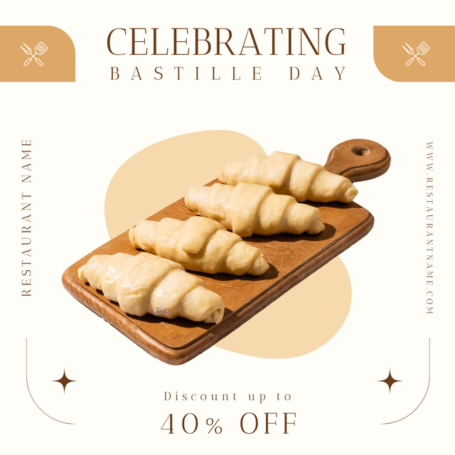 Bastille Day Sweet Pastry Discount Instagram Design Template