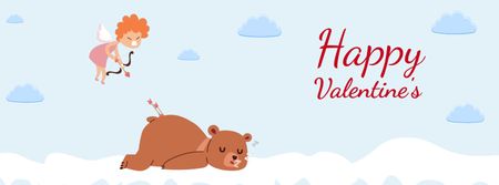 Cute Valentine's Day Holiday Greeting Facebook Video cover – шаблон для дизайну