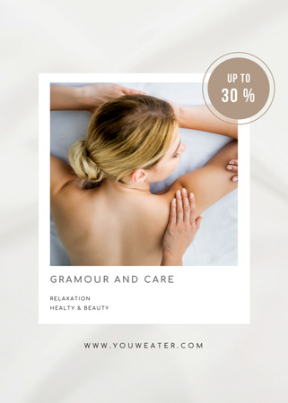 Designvorlage Special Offer for Massage Services on White für Flayer