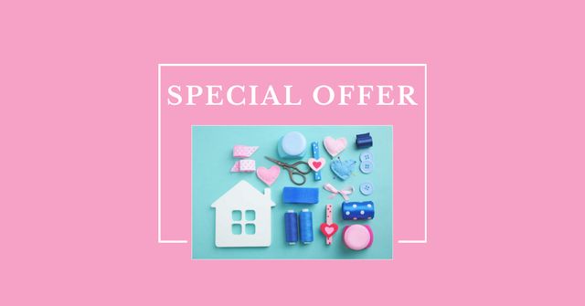 Modèle de visuel Special Offer Announcement with Crafting Tools - Facebook AD