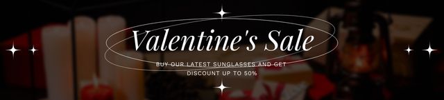 Valentine's Day Sale Announcement with Candles and Gifts Ebay Store Billboard Tasarım Şablonu