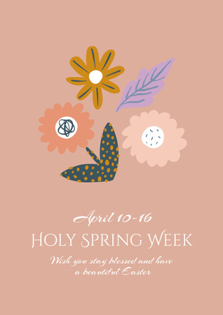 Comunicado da Semana Santa da Primavera Poster Modelo de Design