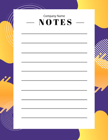 Purple and Yellow Daily List Notepad 107x139mm Modelo de Design