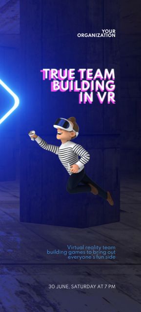 Team Building in VR Invitation 9.5x21cm Modelo de Design