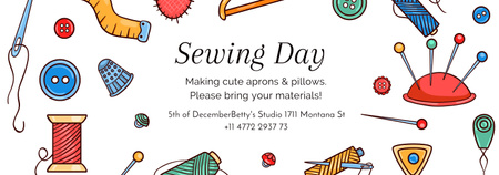 Sewing day event with needlework tools Tumblr – шаблон для дизайна