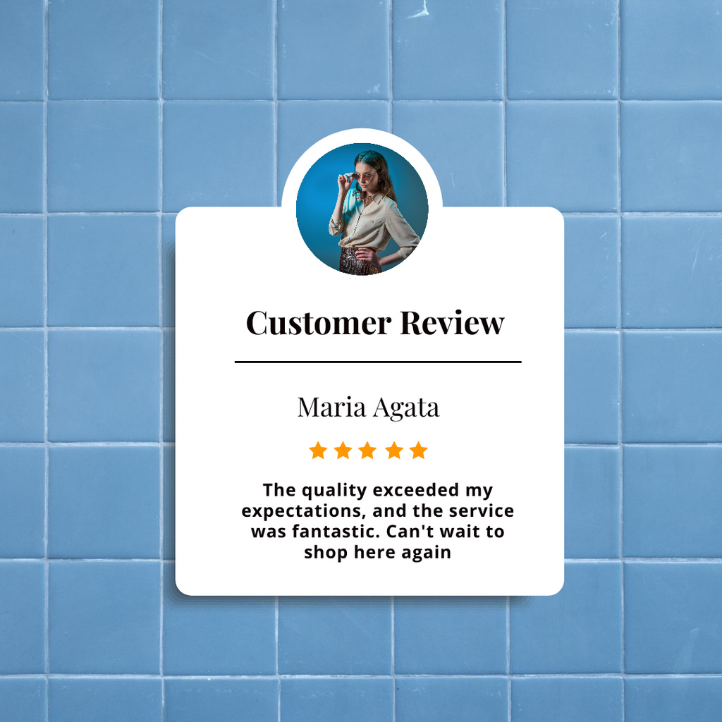 Designvorlage Customer Review about Store für Instagram