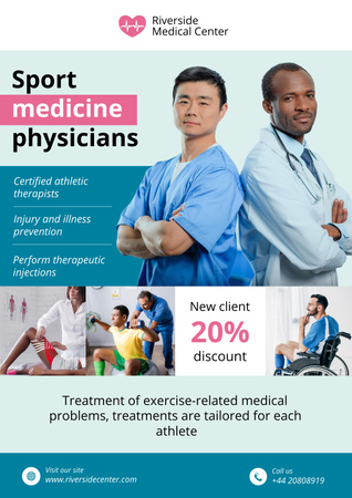 Sport Medicine Physicians Services Posterデザインテンプレート