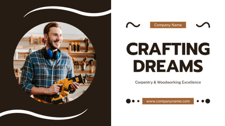 Professional Carpentry and Woodworking Services Presentation Wide Design Template