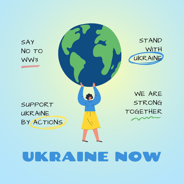 Volunteering and Helping Ukraine Instagram Design Template