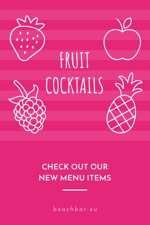 Designvorlage angebot an fruchtcocktails in rosa für Tumblr