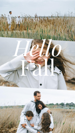 Platilla de diseño Happy Family in Autumn Field Instagram Story