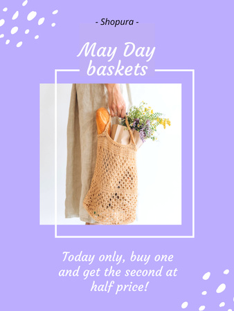 May Day Baskets Sale Announcement Poster US – шаблон для дизайну