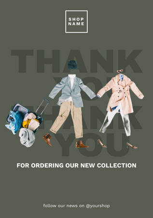 Designvorlage New Collection of Winter Clothing für Postcard A5 Vertical