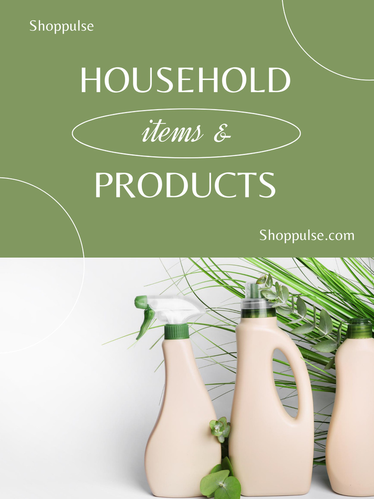 Eco-friendly Household Products Offer in Green Poster US Šablona návrhu