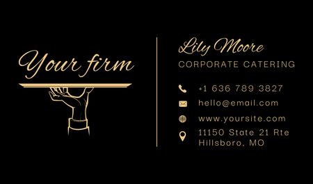 Corporate Catering Services Offer Business card Πρότυπο σχεδίασης