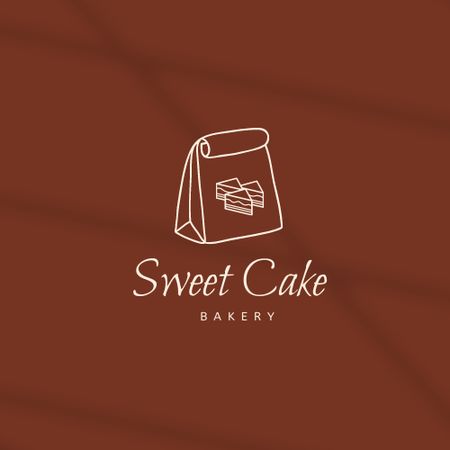 Bakery Ad with Yummy Sweet Cake Logo Design Template