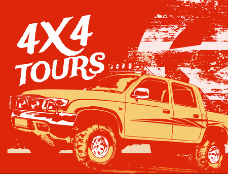 Extreme Off-Road Trips Ad Postcard 4.2x5.5in Design Template