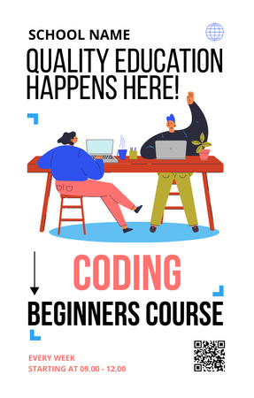 Coding for Beginners Offer Invitation 4.6x7.2in Design Template