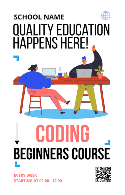 Coding for Beginners Offer Invitation 4.6x7.2in Πρότυπο σχεδίασης
