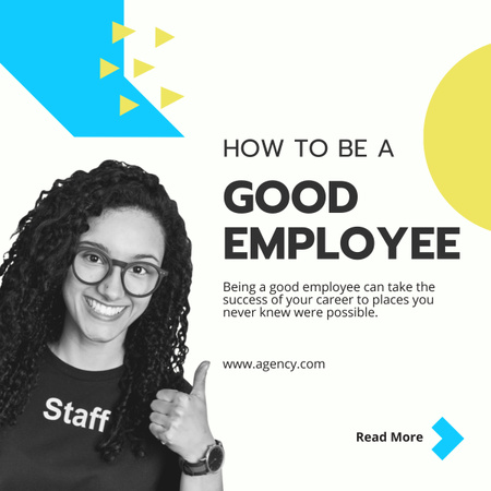 How to Be a Good Employee Article LinkedIn post Design Template