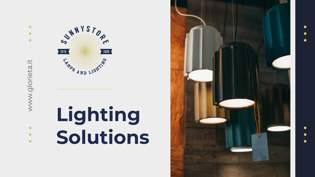 Template di design Modern light lamps Presentation Wide