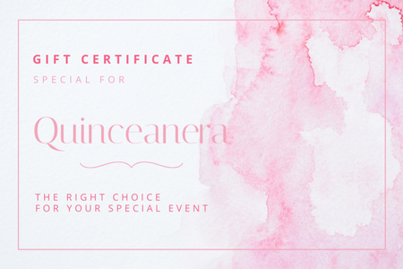 Announcement of Quinceañera Gift Certificate tervezősablon