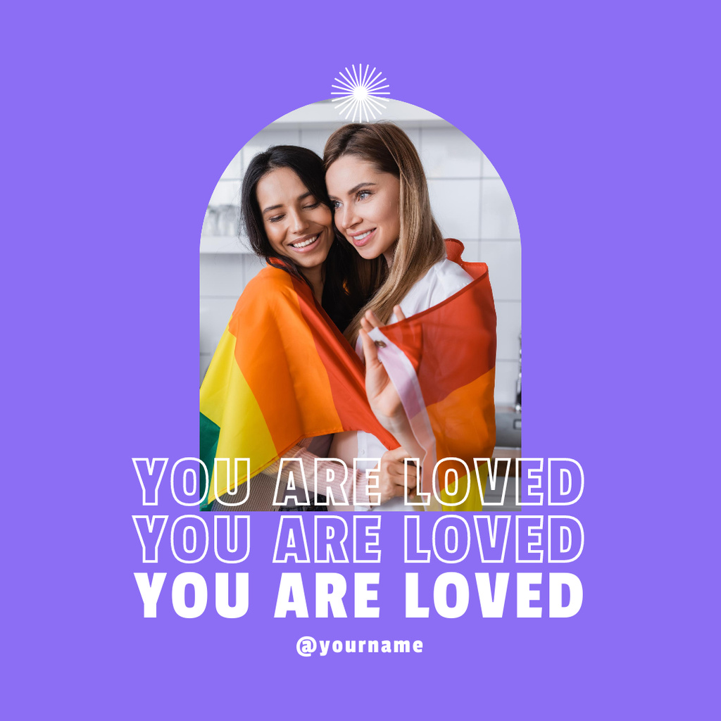 Designvorlage Love Confession with LGBT Couple für Instagram