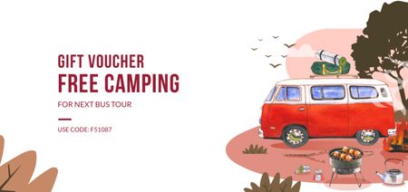 Platilla de diseño Gift Voucher on Free Camping Coupon Din Large