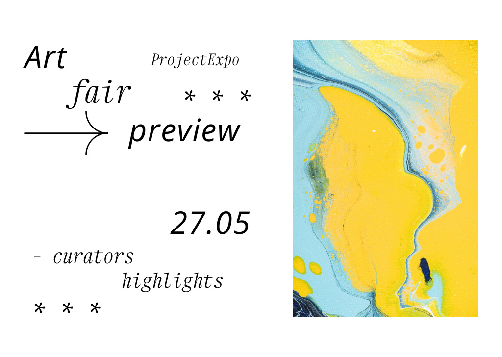 Szablon projektu Art Gala Preview Announcement In May With Abstract Picture Flyer A6 Horizontal