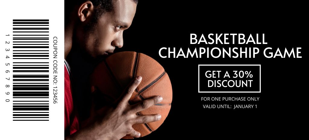 Platilla de diseño Discount on Basketball Championship Coupon 3.75x8.25in