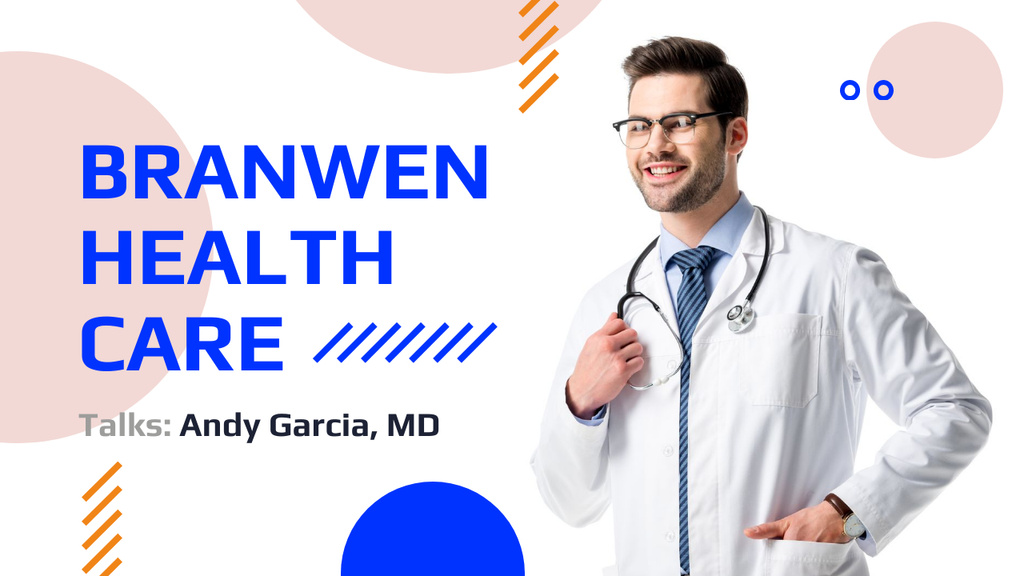 Confident Doctor with Stethoscope Youtube Thumbnail Design Template