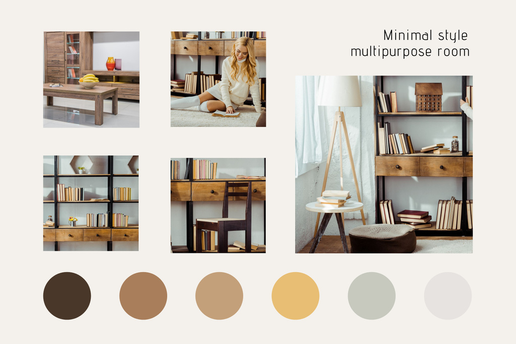 Plantilla de diseño de Minimalistic Interior Decoration Mood Board 