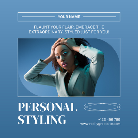 Modèle de visuel Services de coiffure personnelle par une femme afro-américaine - LinkedIn post