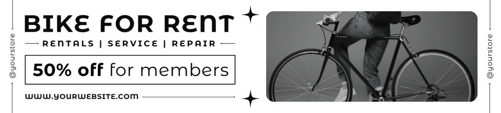 Discount on Rental Bicycles for Club Members Ebay Store Billboard – шаблон для дизайна