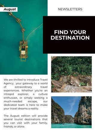Designvorlage Wunderschöne Reiseziele auf asiatischen Inseln für Newsletter