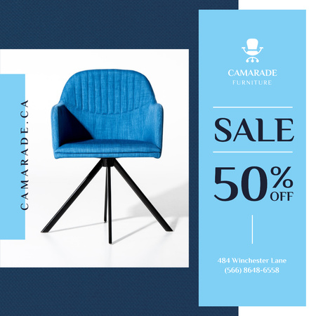 Designvorlage Cozy Blue Armchair Offer für Instagram