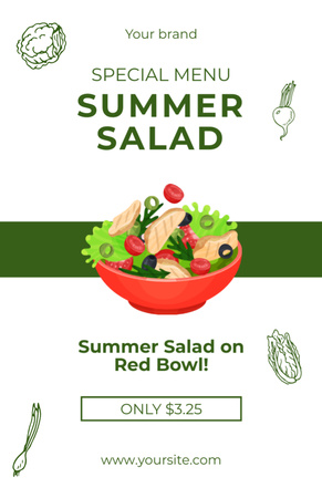 Nabídka chutného a zdravého letního salátu Recipe Card Šablona návrhu