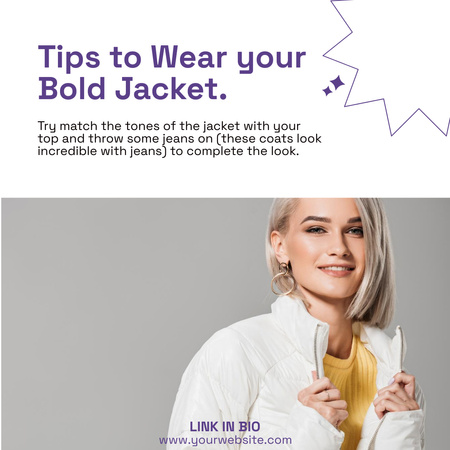 Platilla de diseño Useful Tips for Wearing Jacket with Young Attractive Blonde Instagram