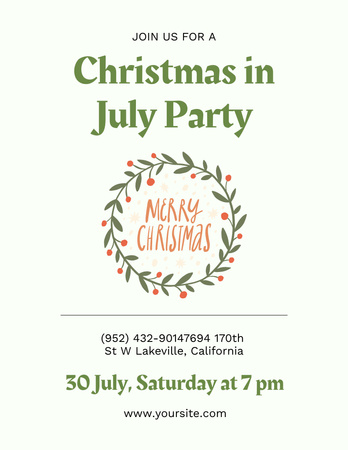 Magical Yuletide Ball in July Flyer 8.5x11in Design Template