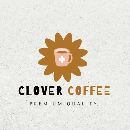 Premium Quality Coffee for Coffee Lovers Logo 1080x1080pxデザインテンプレート