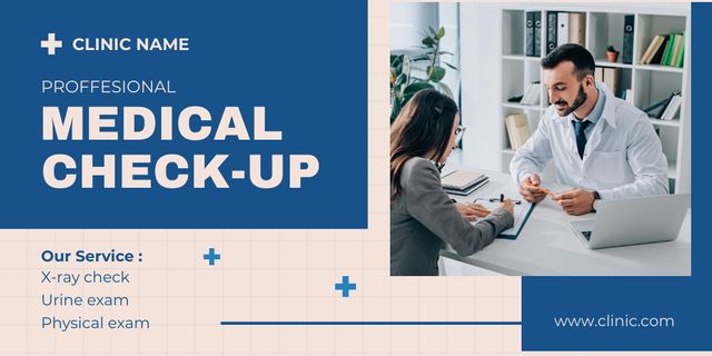Services of Medical Checkup Twitter Design Template