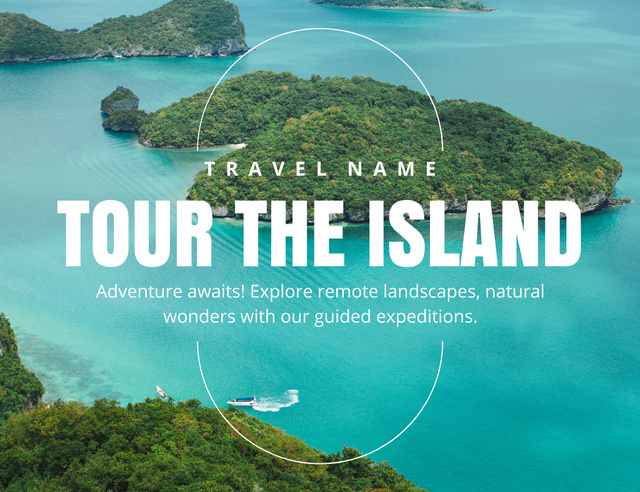 Szablon projektu Tropical Seascape on Advertisement of Tours Thank You Card 5.5x4in Horizontal