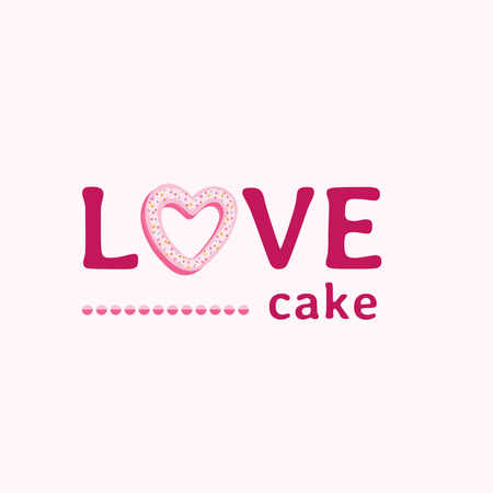 Bakery Ad with Heart Shaped Bagel Logo 1080x1080px Πρότυπο σχεδίασης
