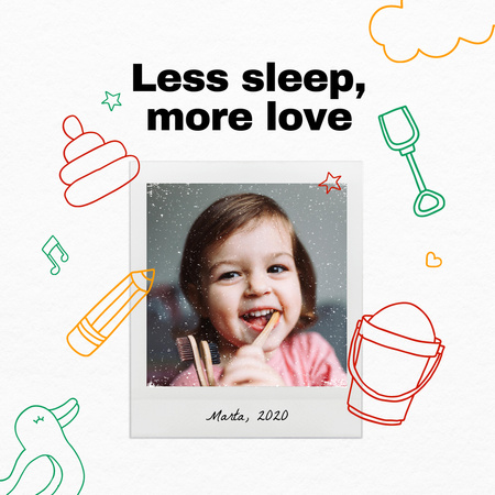 Cute Smiling Little Girl Instagram Design Template