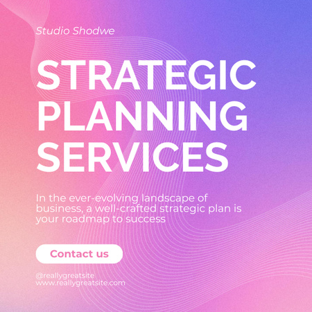 Stratégiai tervezési szolgáltatások ajánlata LinkedIn post tervezősablon
