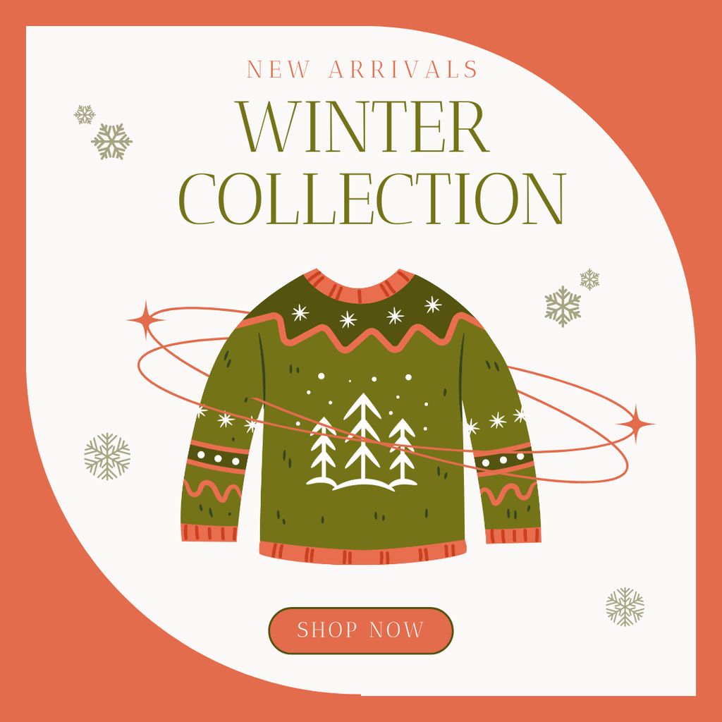 Announcement of New Arrival Winter Collection Instagram AD Tasarım Şablonu